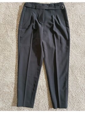 White House Black Market Black Tapered Ankle Pants with Belt